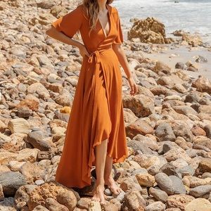 Christy Dawn - Bluebell Dress in Rust XS